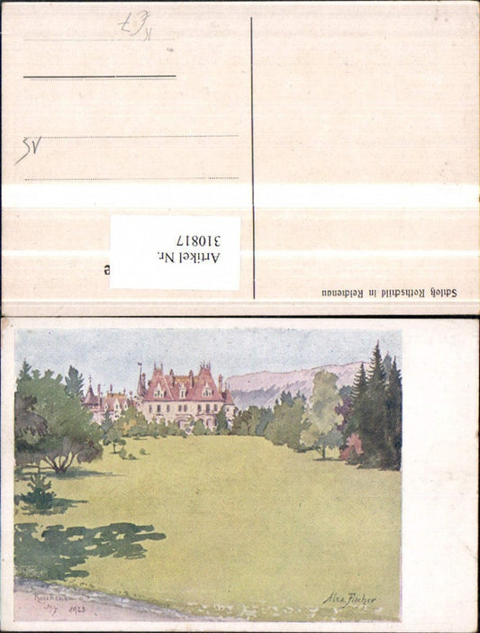 310817,Künstler AK Alex Fischer Reichenau an d. Rax Schloss Rothschild