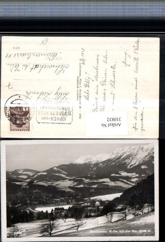 310832,Reichenau an d. Rax Teilansicht m. Rax Bergkulisse Winterbild
