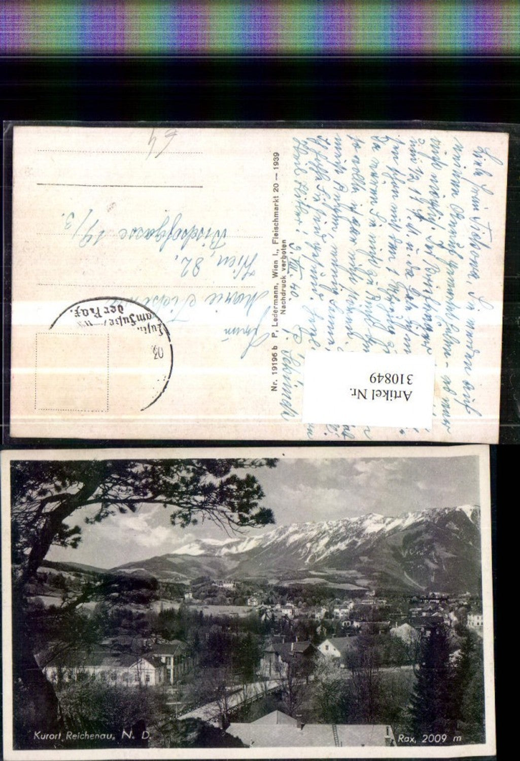 310849,Reichenau an d. Rax Teilansicht m. Rax Bergkulisse