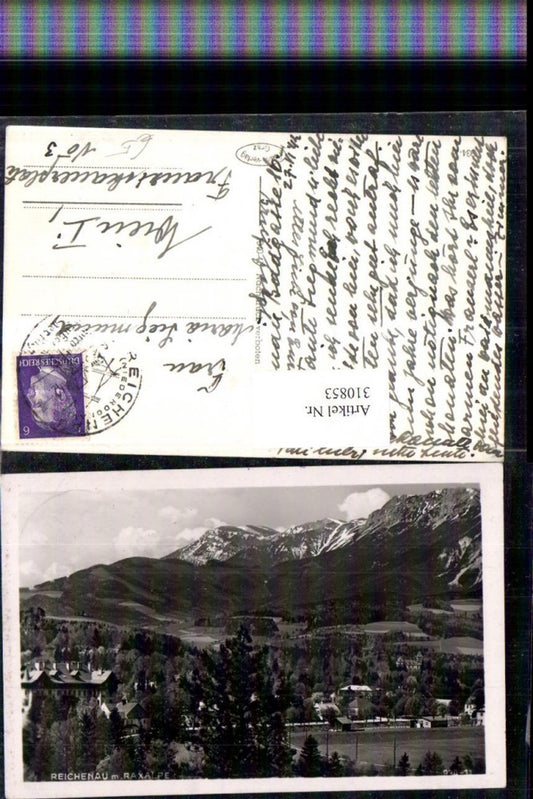 310853,Reichenau an d. Rax Teilansicht m. Raxalpe Bergkulisse