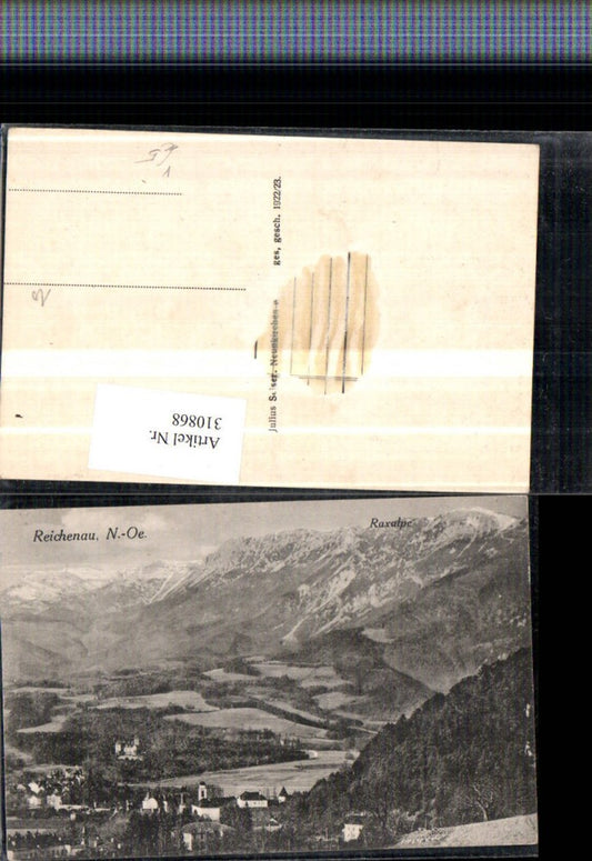 310868,Reichenau an d. Rax Teilansicht m. Raxalpe Bergkulisse pub Julius Seiser