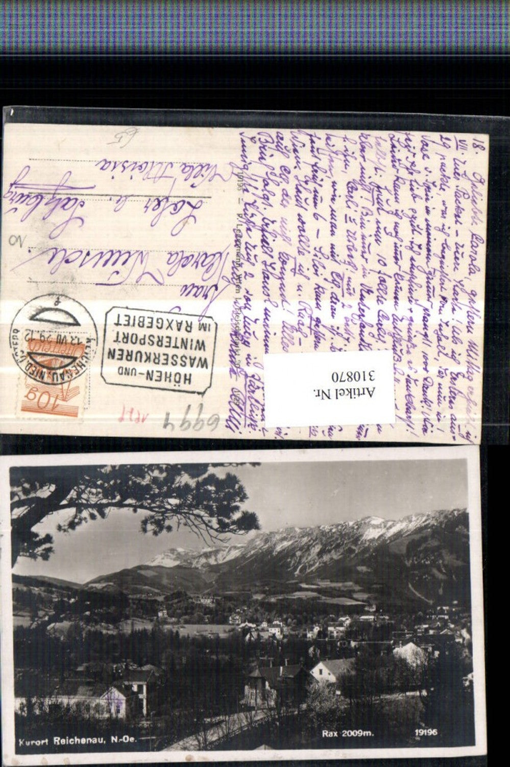 310870,Reichenau an d. Rax Teilansicht m. Rax Bergkulisse