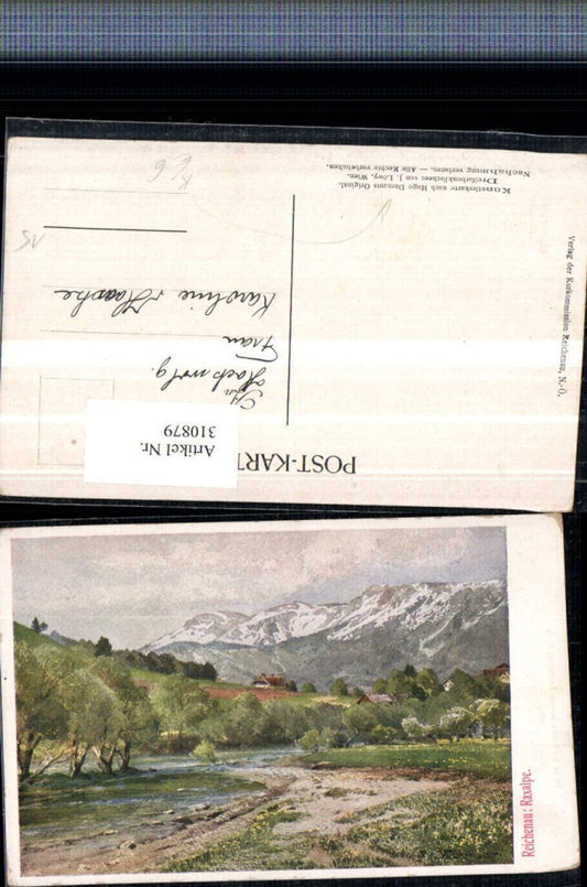 310879,Künstler AK Hugo Darnaut Reichenau an d. Rax Raxalpe Bergkulisse