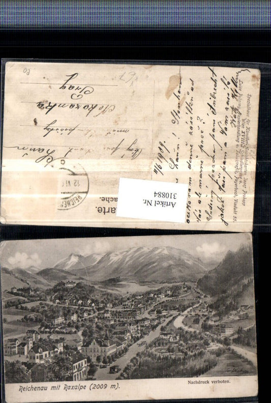 310884,Künstler AK Reichenau an d. Rax Totale Bergkulisse pub Josef Prokopp