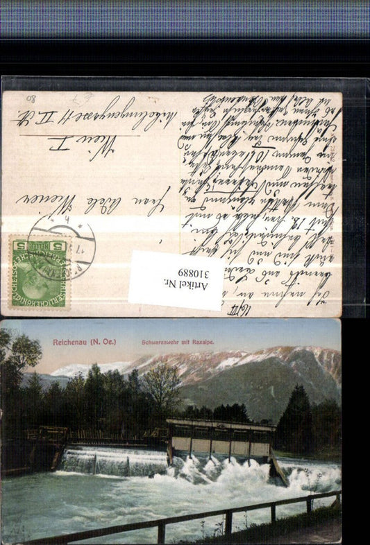 310889,Reichenau an d. Rax Schwarzawehr Wehr m. Raxalpe Bergkulisse