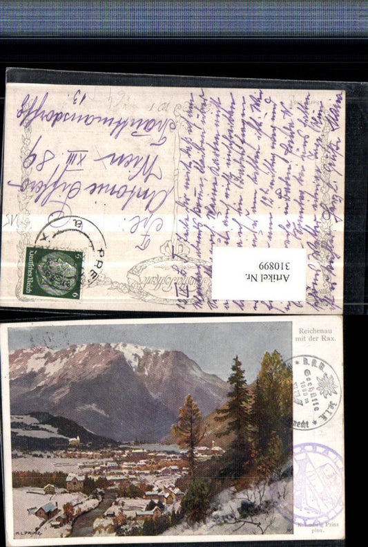 310899,Künstler AK Karl Ludwig Prinz Reichenau Totale m. Rax Bergkulisse pub B.K.W.I. 286/7