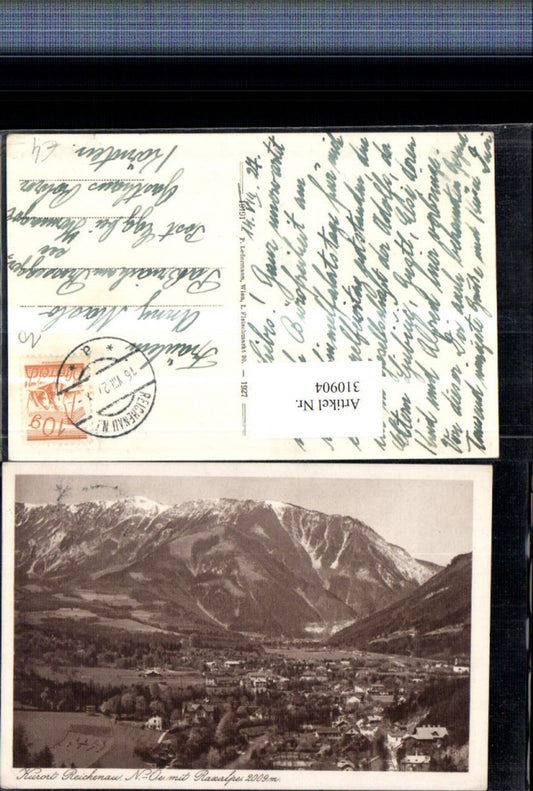 310904,Reichenau an d. Rax Totale m. Raxalpe Bergkulisse