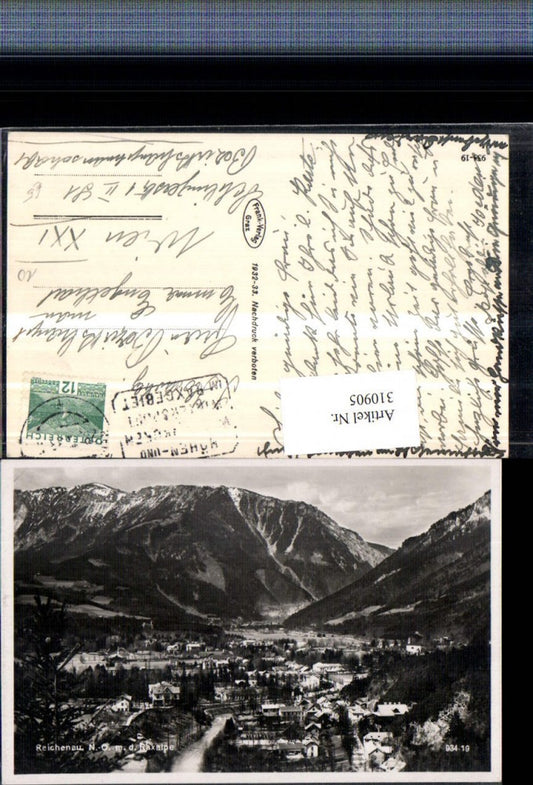 310905,Reichenau an d. Rax Totale m. Raxalpe Bergkulisse