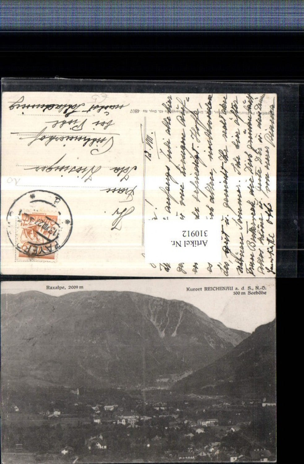 310912,Reichenau an d. Rax Totale m. Raxalpe Bergkulisse pub Sperling 4807