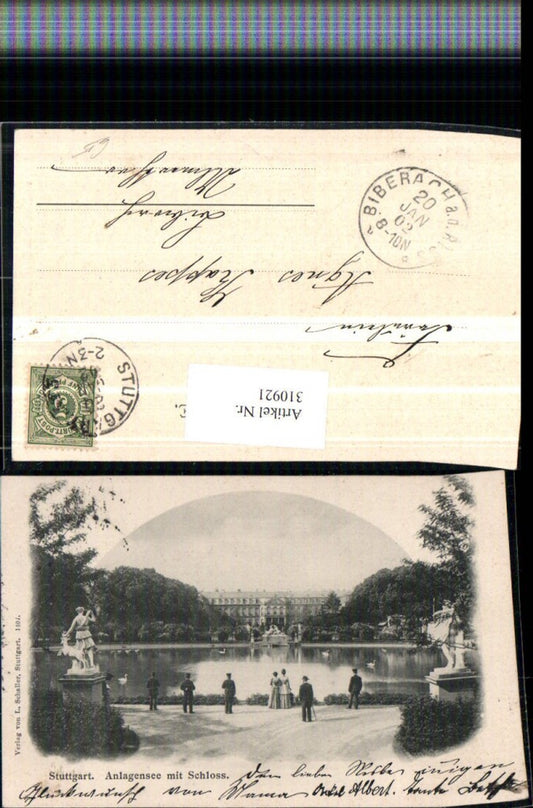 310921, Stuttgart Anlagensee with castle statues