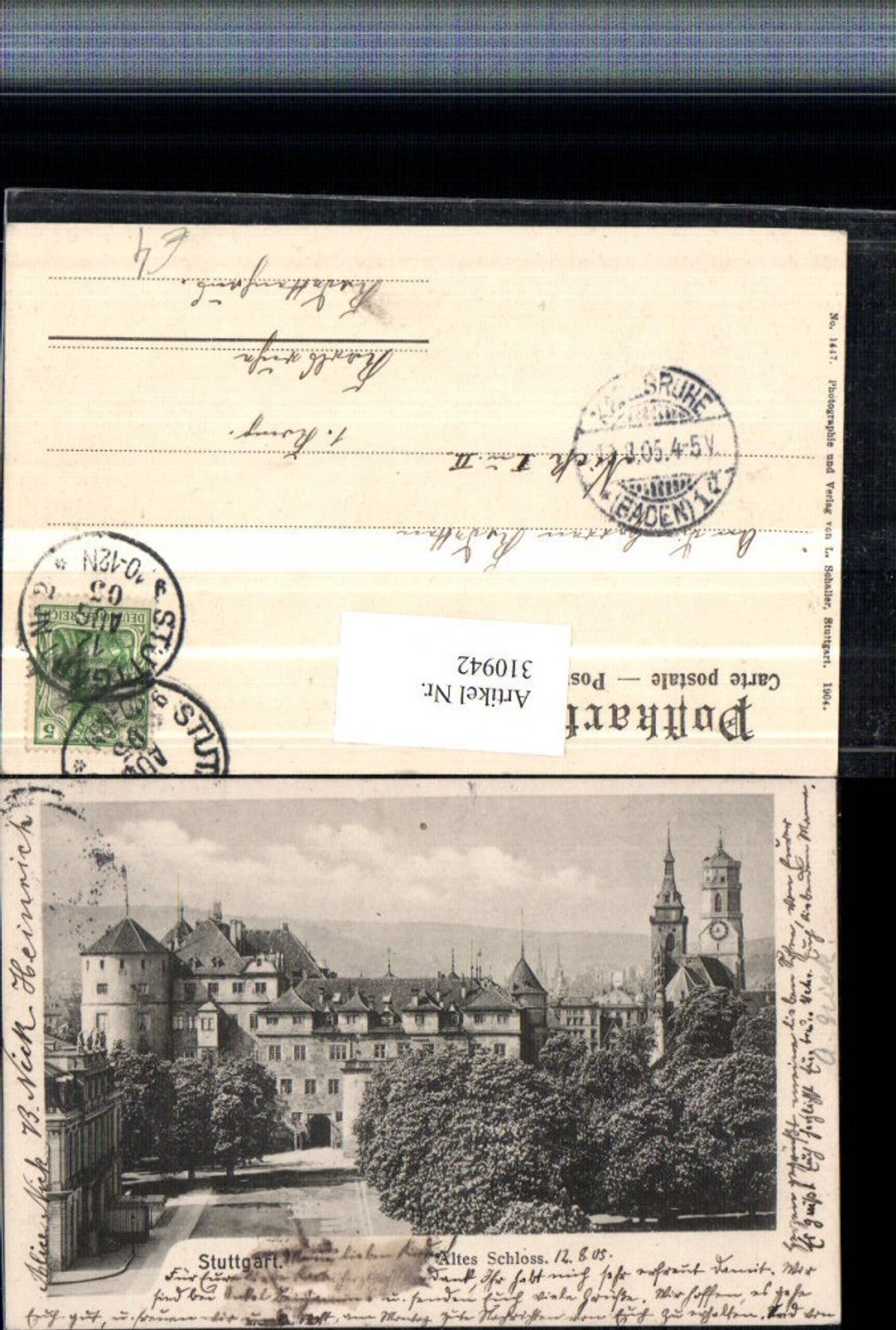 310942,Stuttgart Altes Schloss Kirchenturm