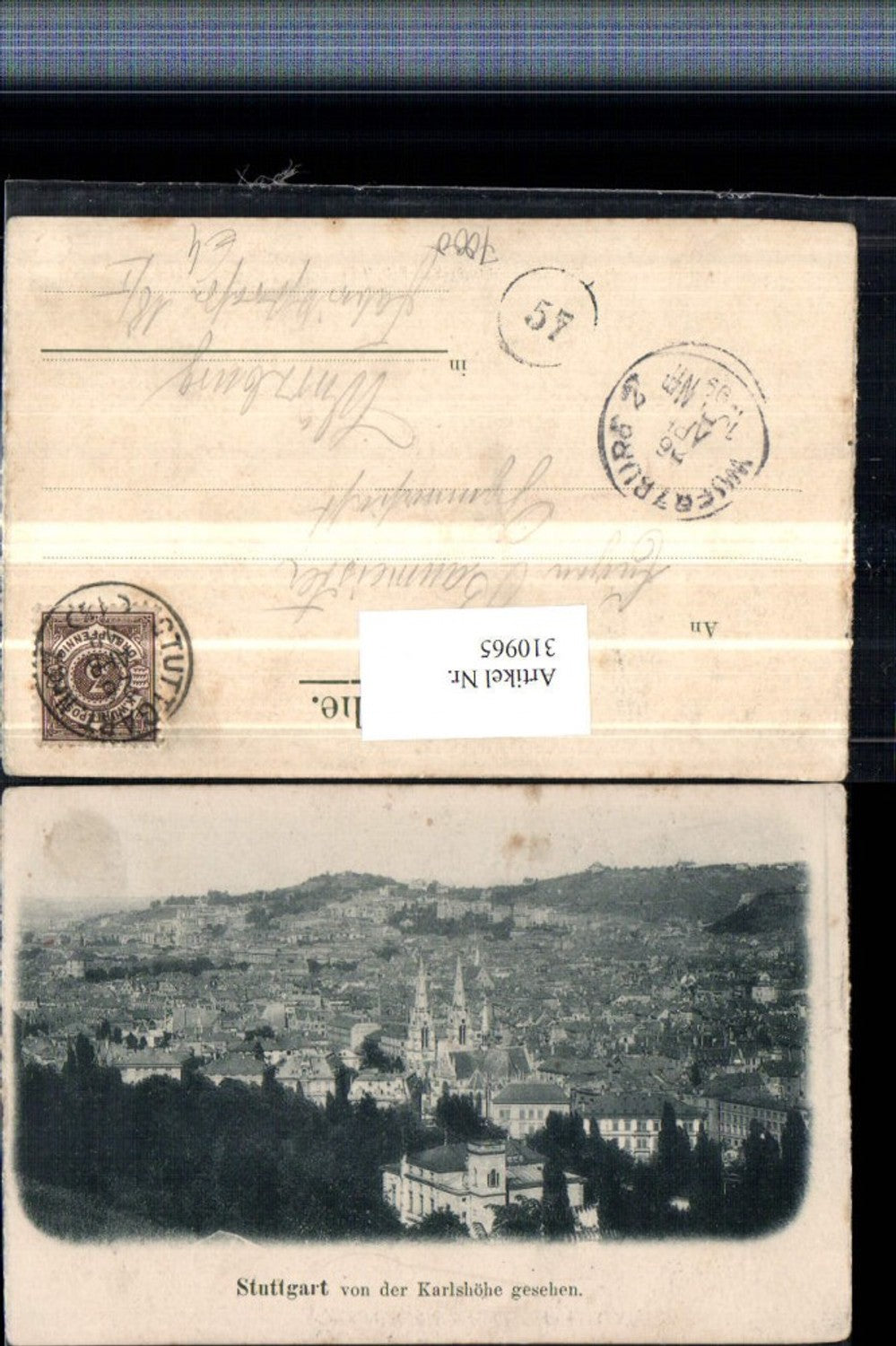 310965,Stuttgart Totale von der Karlshöhe gesehen