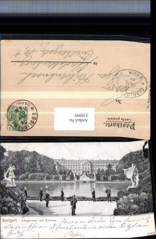 310999, Stuttgart Anlagensee with castle statues
