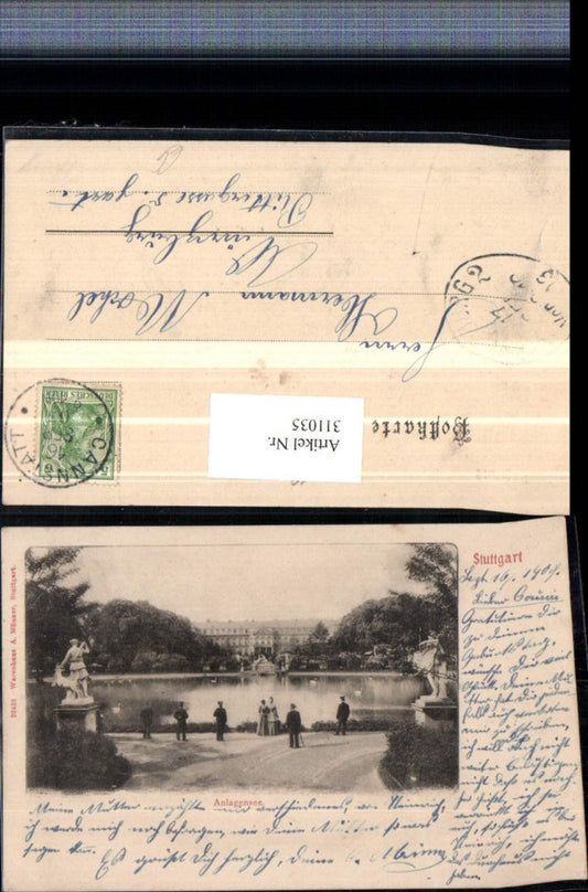 311035, Stuttgart Anlagensee with castle statues