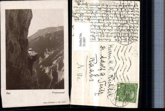 311097,Rax Preinerwand b. Prein Bergkulisse Bergsteiger Kletterer pub Brüder Kohn