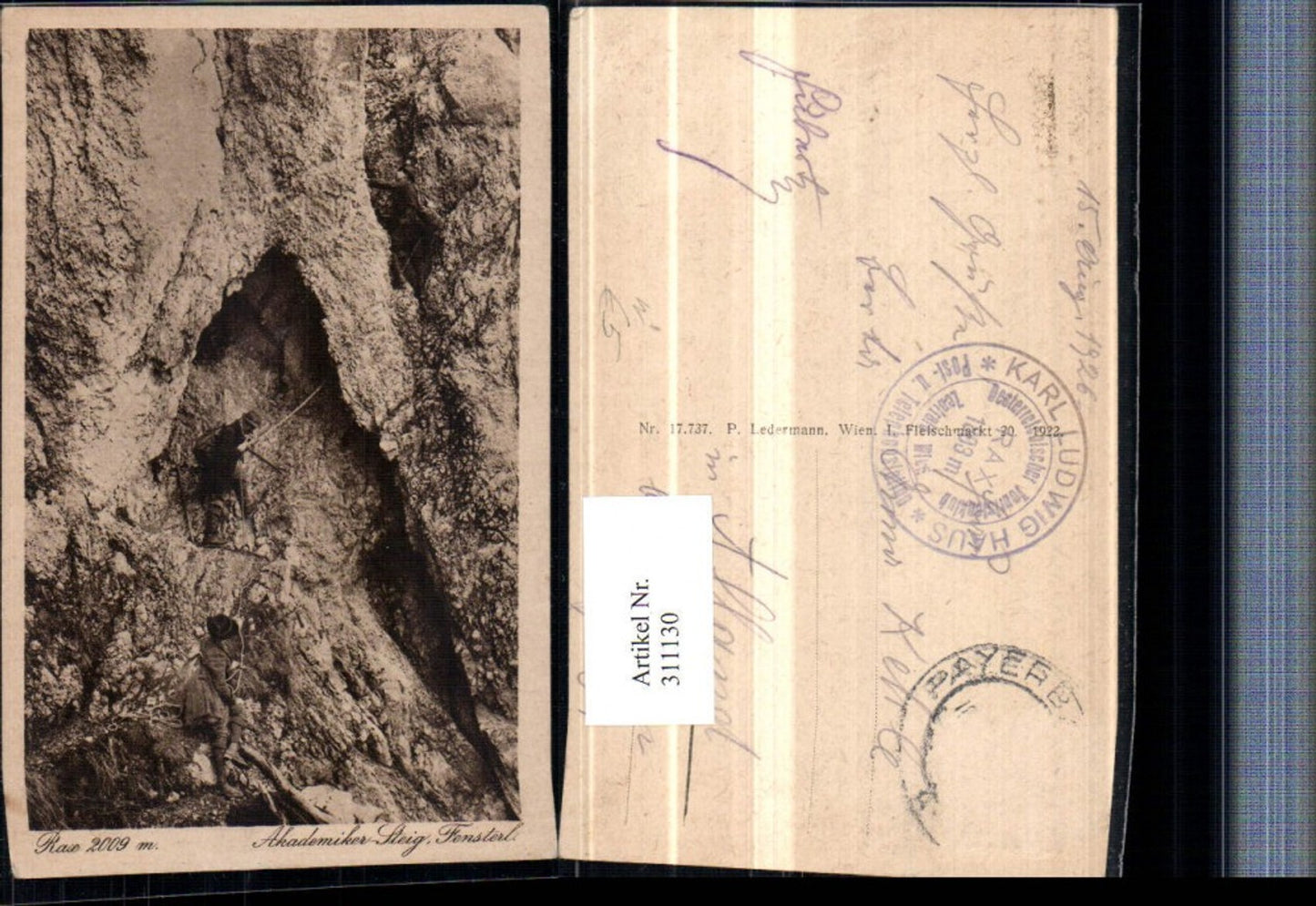 311130,Rax Akademiker-Steig b. Schwarzau Fensterl Bergsteiger