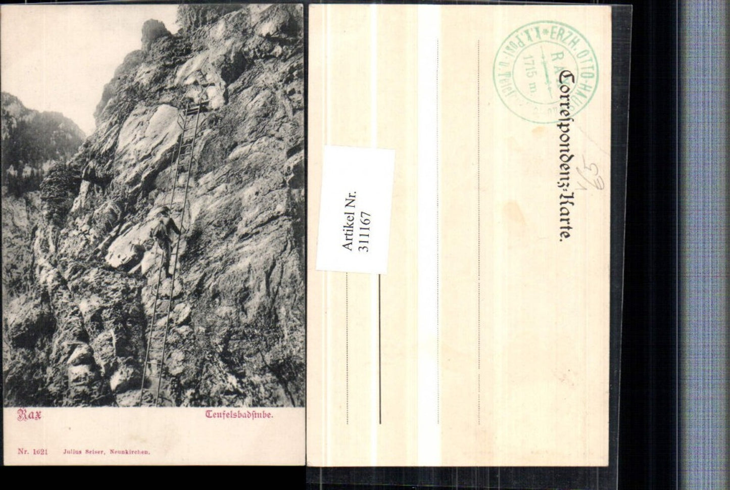 311167,Rax Teufelsbadstube b. Reichenau Leiter Bergsteiger pub Julius Seiser 1621