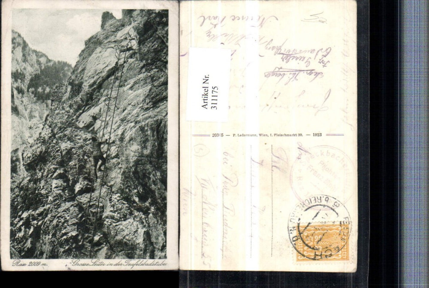 311175,Rax Große Leiter in d. Teufelsbadstube b. Reichenau Bergsteiger