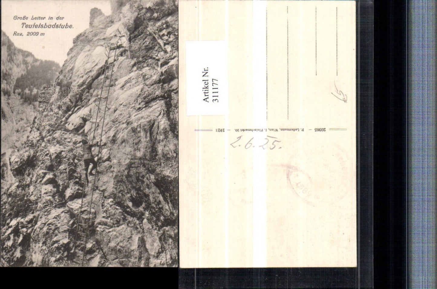 311177,Rax Große Leiter in d. Teufelsbadstube b. Reichenau Bergsteiger