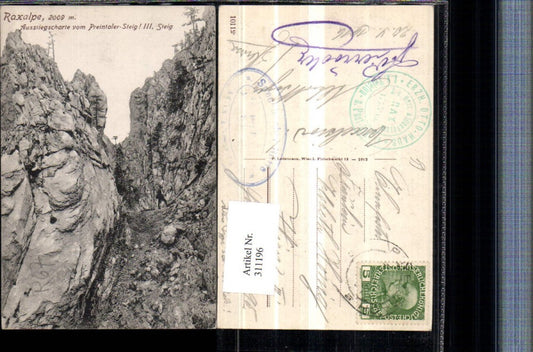 311196,Raxalpe Ausstiegscharte vom Preintalersteig b. Prein