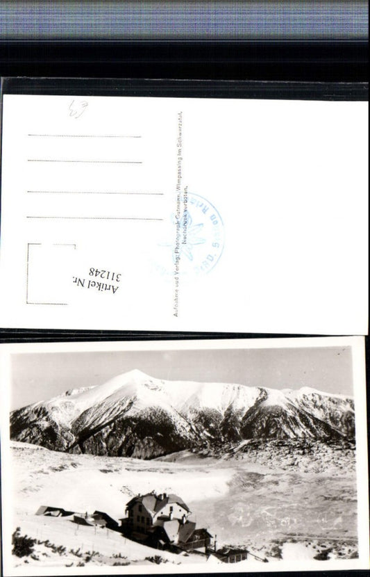 311248,Rax Ottohaus Berghütte b. Reichenau Bergkulisse Winterbild