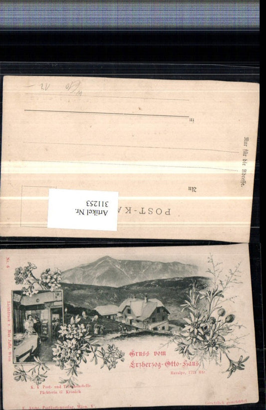311253,Litho Gruß vom Ottohaus Berghütte b. Reichenau Innenansicht Mehrbildkarte