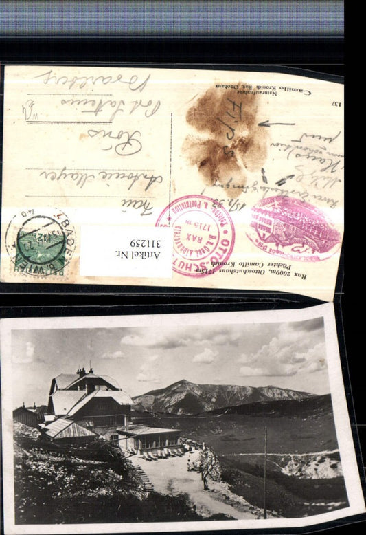 311259,Rax Ottoschutzhaus Berghütte b. Reichenau Bergkulisse