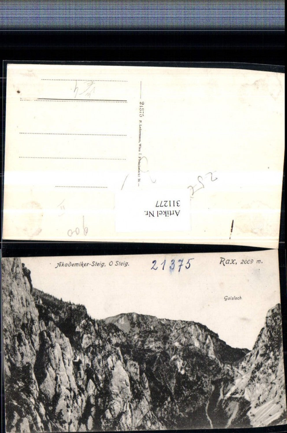 311277,Rax Akademiker-Steig b. Schwarzau m. Gaisloch Bergkulisse pub P. Ledermann 21375