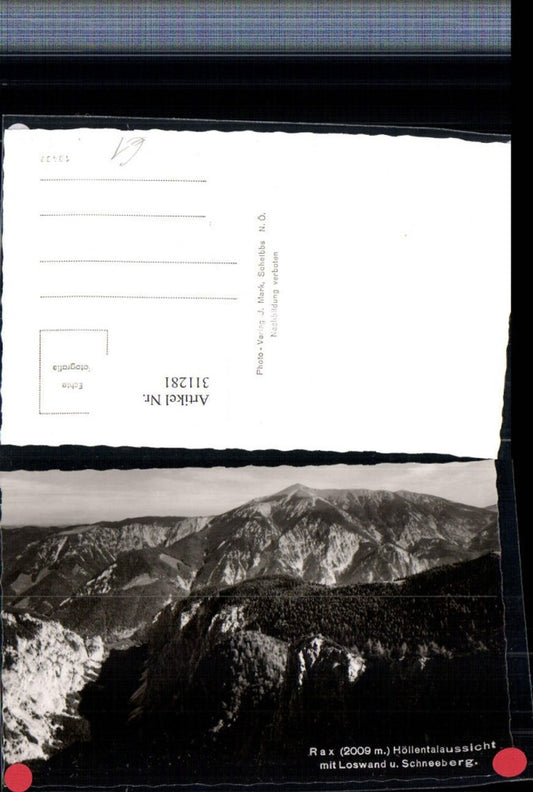 311281,Rax Höllentalaussicht b. Schwarzau m. Loswand u. Schneeberg Bergkulisse