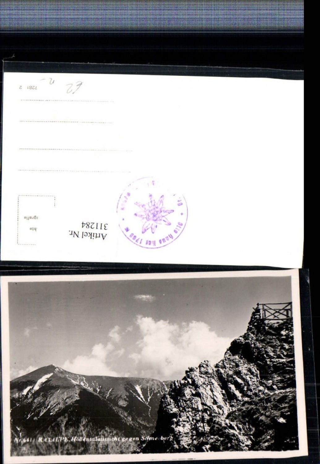 311284,Raxalpe Höllentalaussicht b. Reichenau m. Schneeberg Bergkulisse