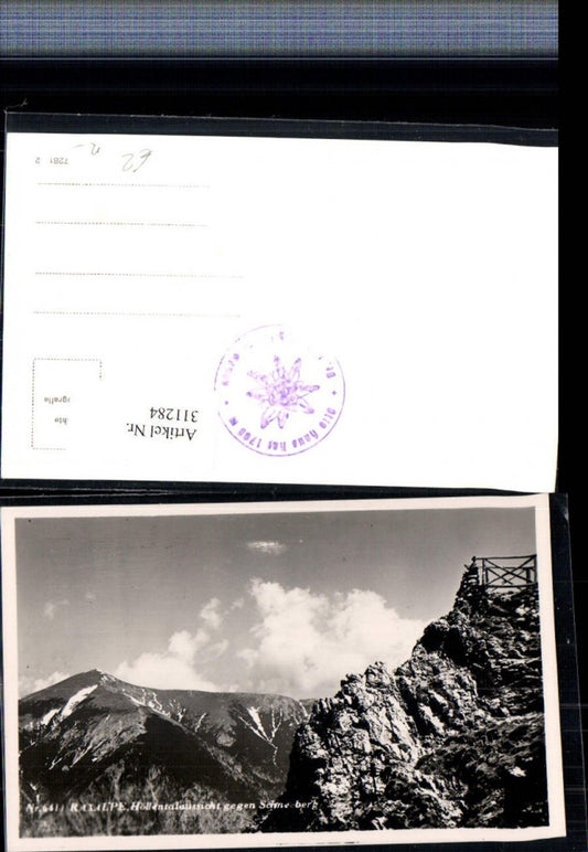 311284,Raxalpe Höllentalaussicht b. Reichenau m. Schneeberg Bergkulisse