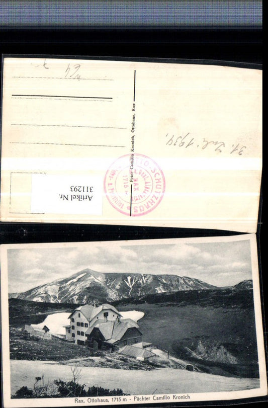 311293,Rax Ottohaus Berghütte b. Reichenau Bergkulisse