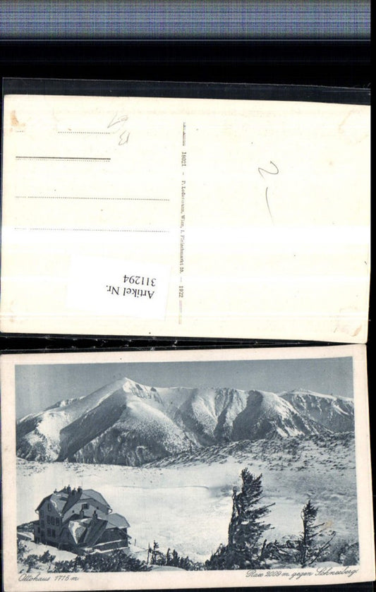 311294,Rax Ottohaus Berghütte geg. Schneeberg Bergkulisse Winterbild