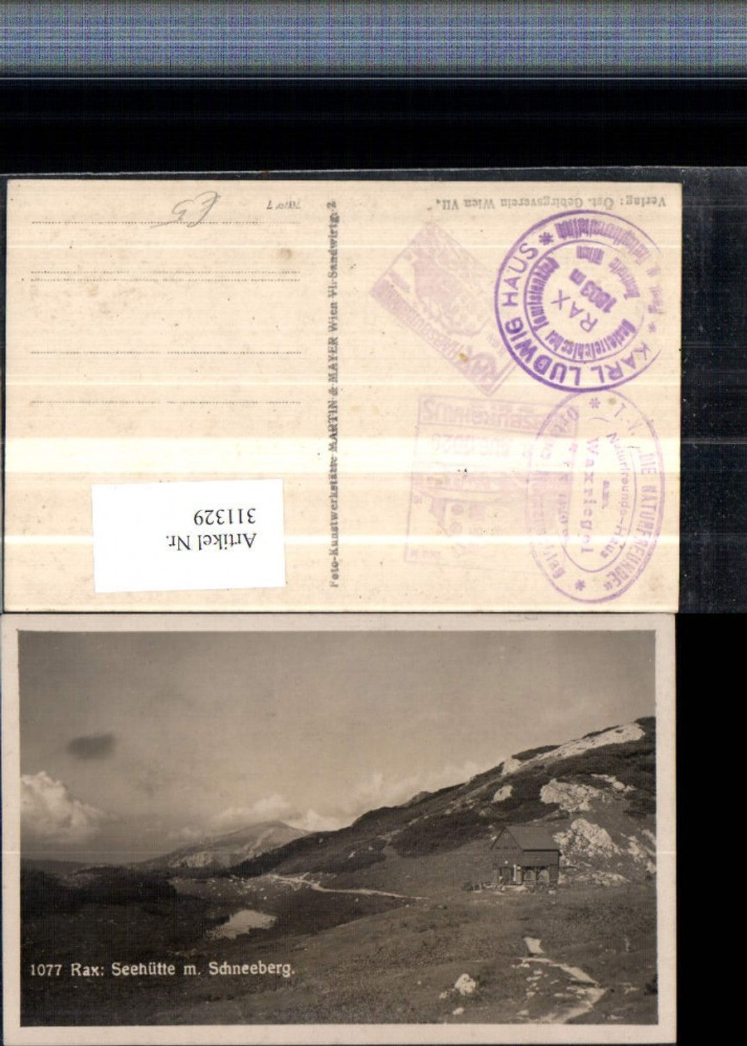 311329,Rax Seehütte b. Reichenau m. Schneeberg Bergkulisse