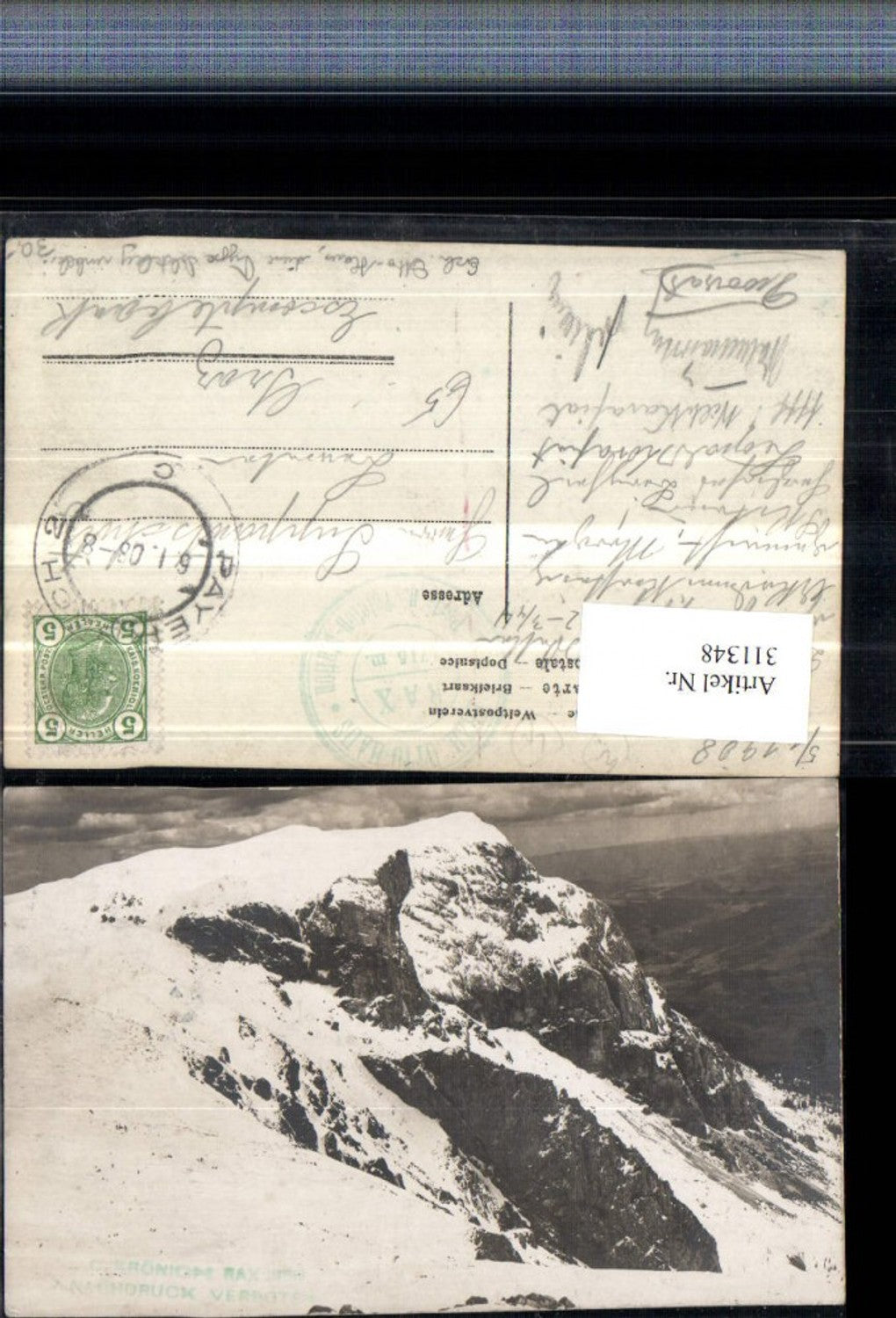 311348,Rax Preinerwand b. Prein Bergkulisse Winterbild