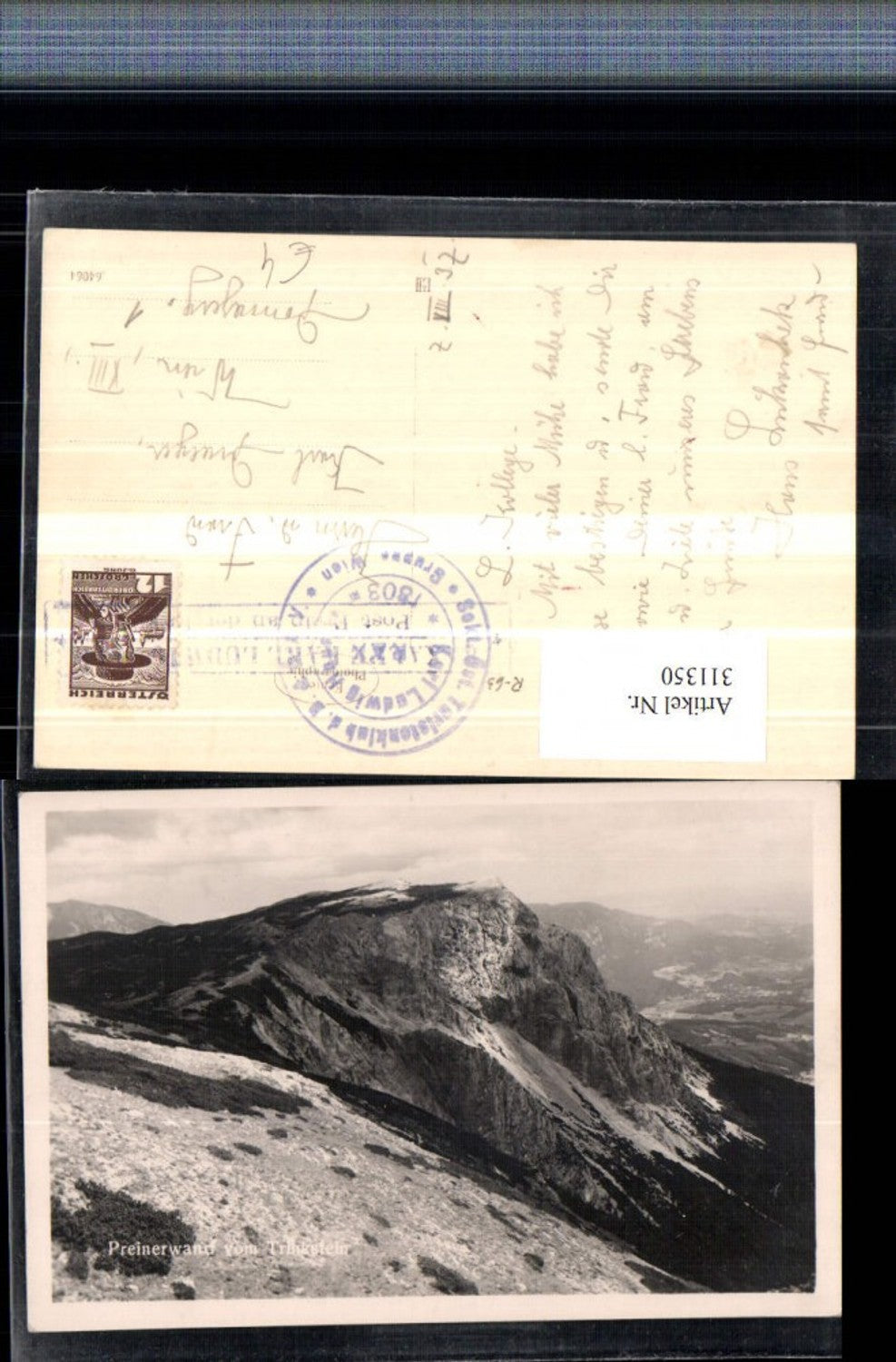 311350,Rax Preinerwand vom Trinkstein b. Prein Bergkulisse
