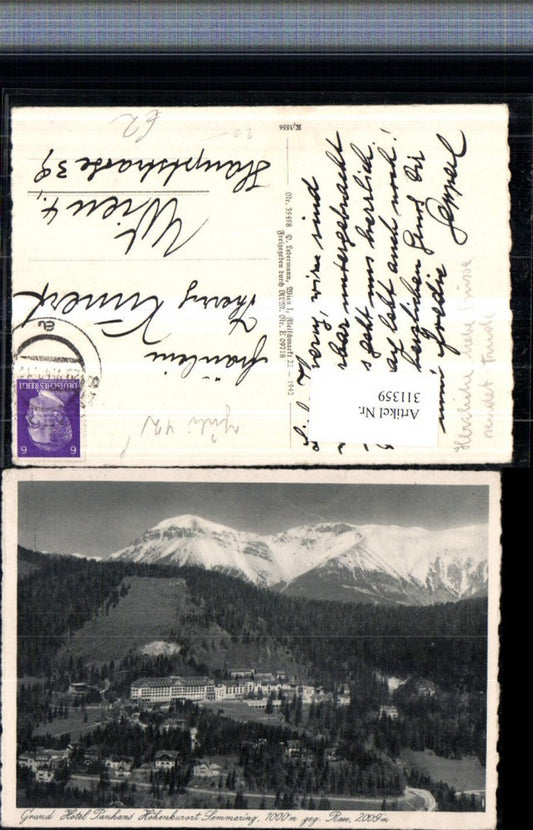 311359,Semmering Grand Hotel Panhans geg. Rax Bergkulisse