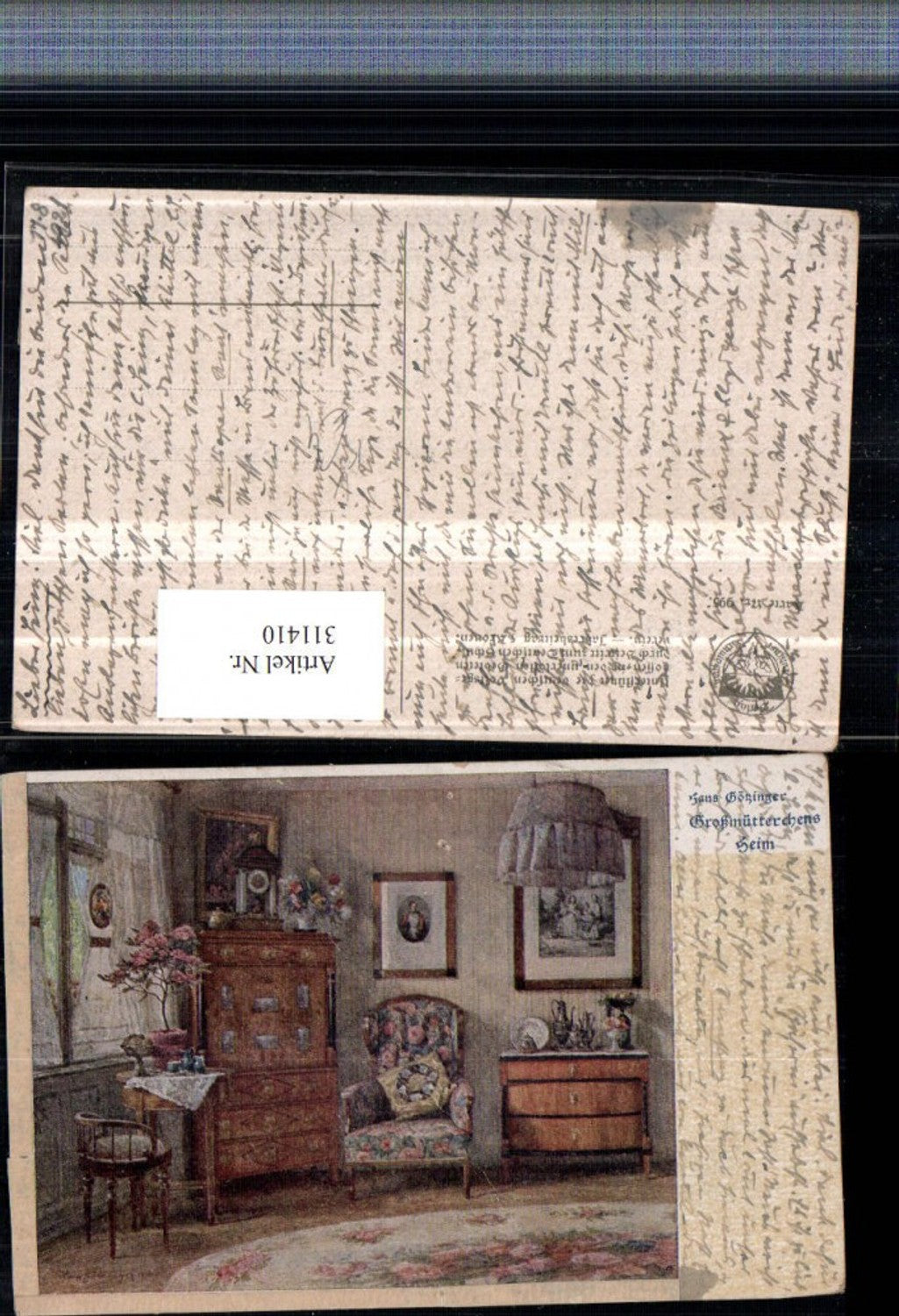 311410,Deutscher Schulverein 995 Künstler Hans Götzinger Großmütterchens Heim Zimmer