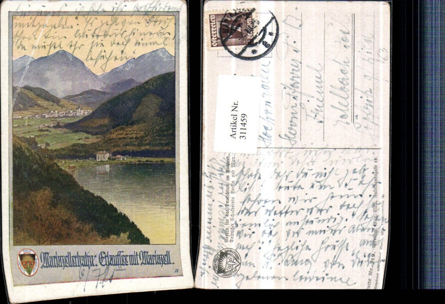 311459,Deutscher Schulverein 719 Künstler A. Reckziegel Mariazellerbahn Erlaufsee m. Mariazell