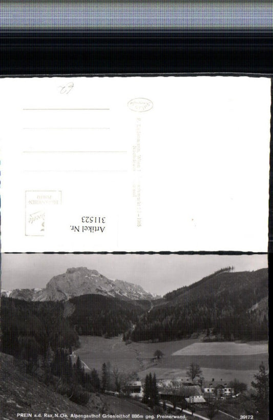 311523,Prein an d. Rax Alpengasthof Griesleithof geg. Preinerwand Bergkulisse