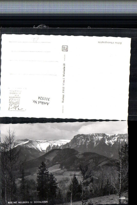 311524,Rax m. Neuberg u. Sonnleiten b. Reichenau Bergkulisse