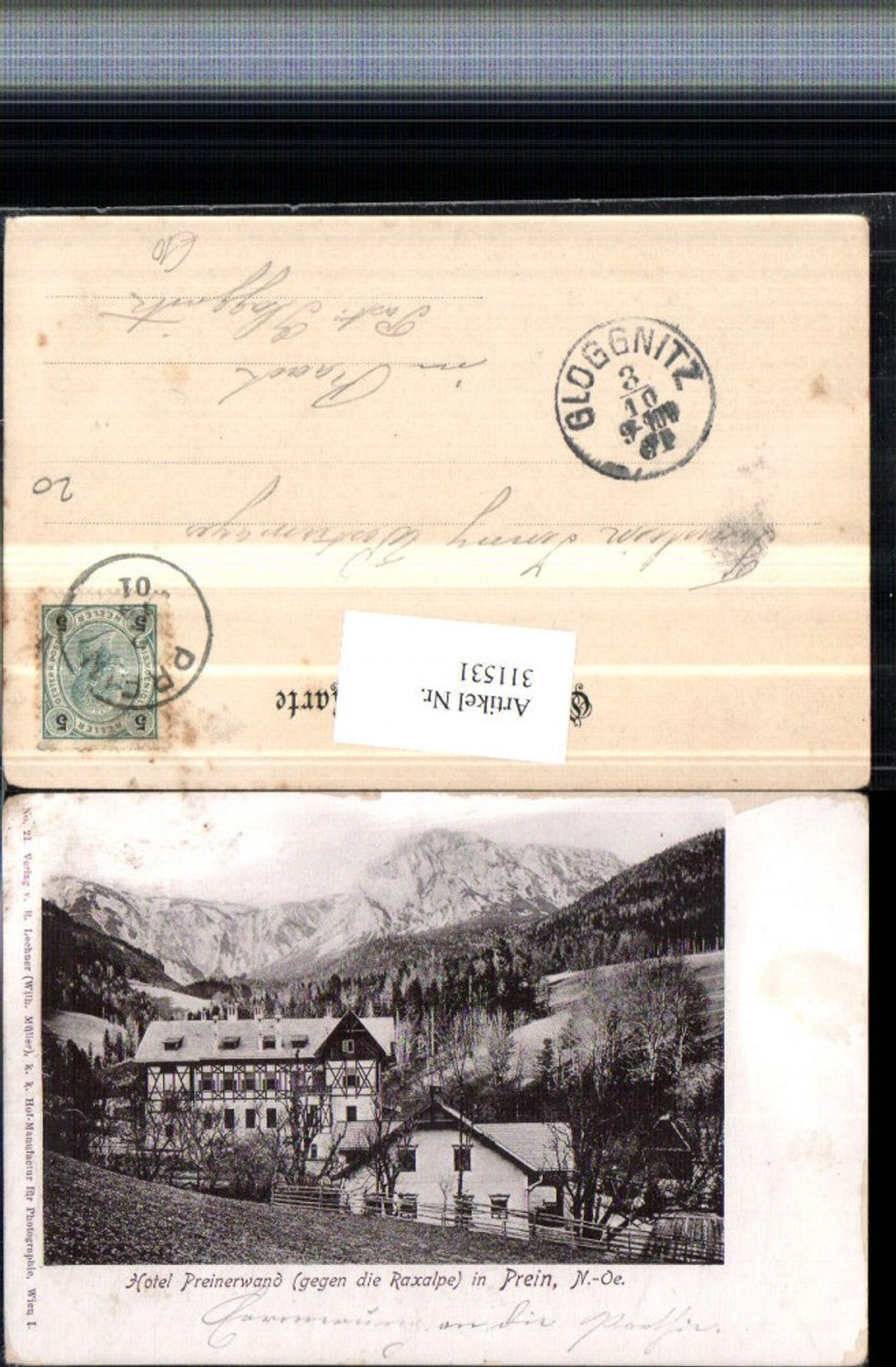 311531,Prein an d. Rax Hotel Preinerwand geg. Raxalpe Bergkulisse