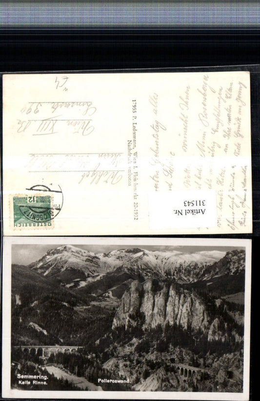 311543,Semmering Kalte Rinne Viadukt m. Polleroswand Bergkulisse