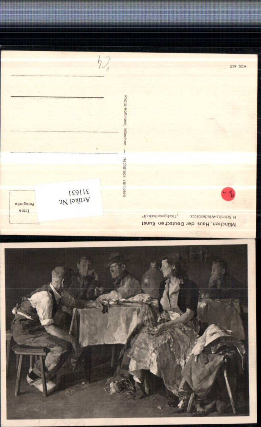 311631, House of German Art HDK 663 Artist H. Schmitz-Wiedenbrück Table Society