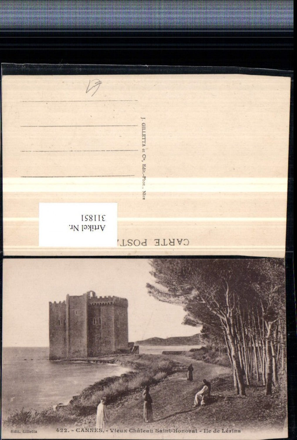 311851,Cannes Vieux Chateau Saint-Honorat Ile de Lerins Festung