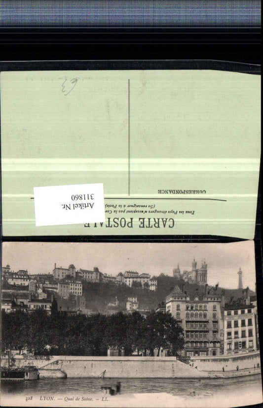 311860,Lyon Quai de Saone Teilansicht Kirche