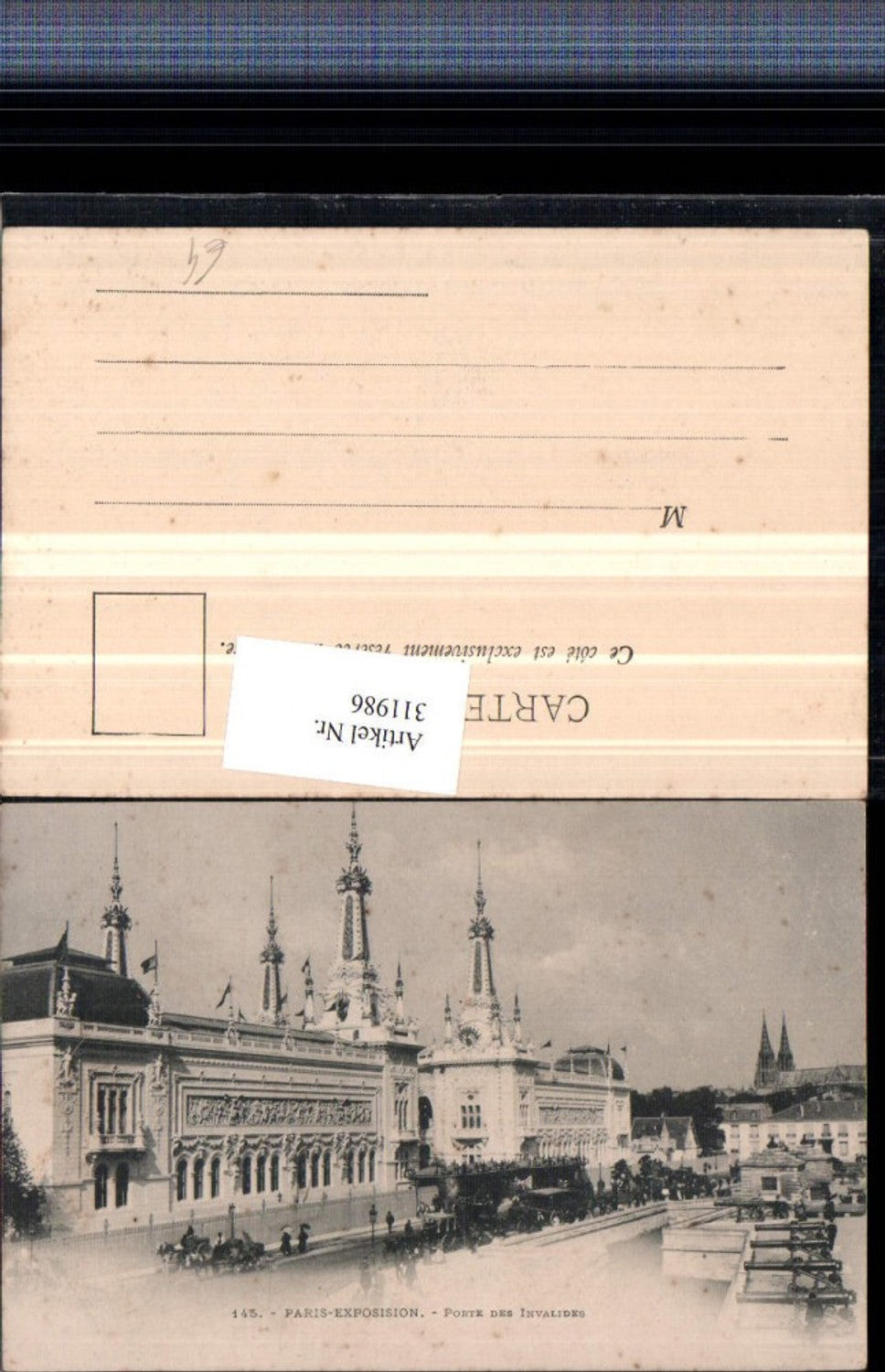 311986,Paris Exposition Porte des Invalides Gebäude Kanonen