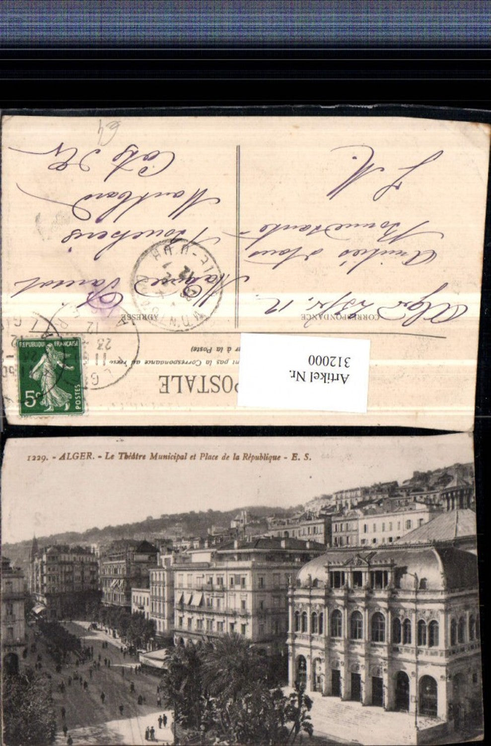 312000,Alger Algier Le Theatre Municipal et Place de la Republique Theater