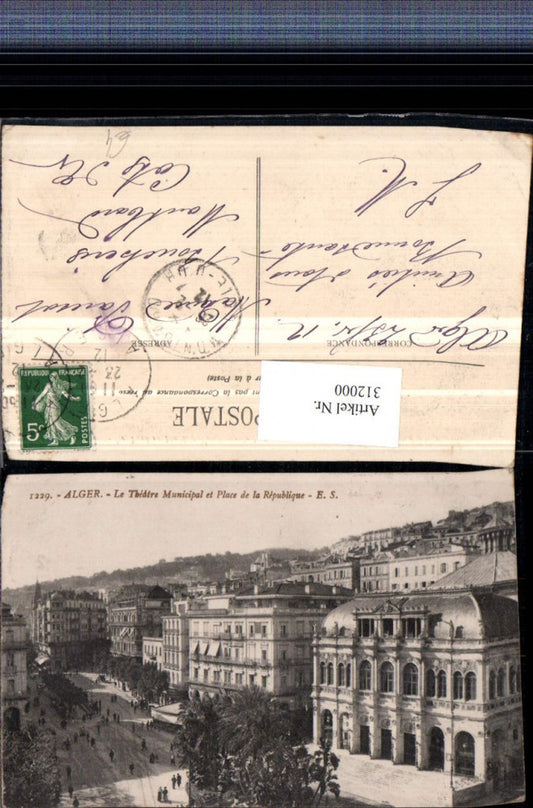 312000,Alger Algier Le Theatre Municipal et Place de la Republique Theater