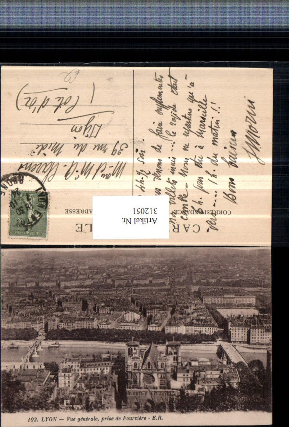 312051,Lyon Vue generale prise de Fourviere Totale